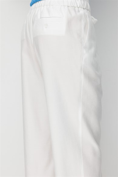 Elastan Kemerli Bağcıklı Pantolon