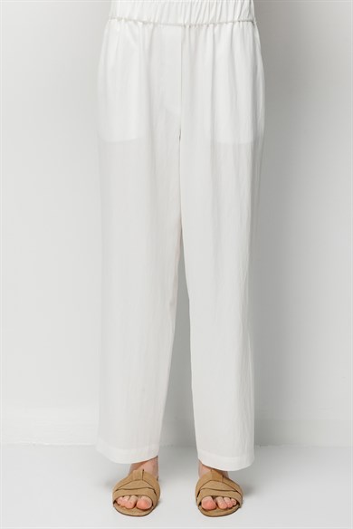 Elastan Kemerli Bol Kesim Pantolon