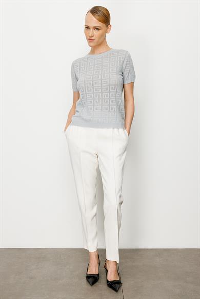 Elastan Kemerli Dar Paça Pantolon