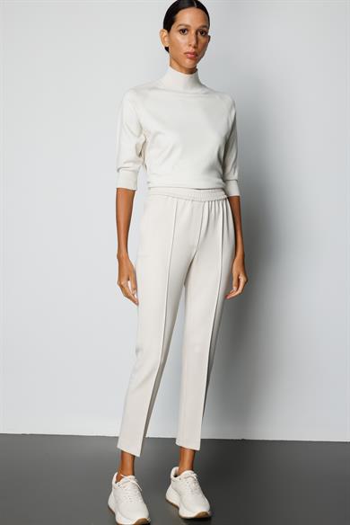 Elastan Kemerli Önden Dikişli Sweat Pantolon