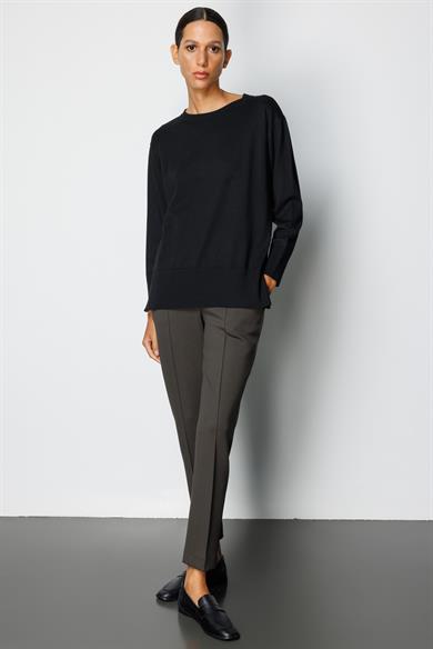 Elastan Kemerli Önden Dikişli Sweat Pantolon