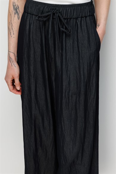 Elastan Kemerli Pensli Pantolon