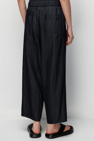 Elastan Kemerli Pensli Pantolon