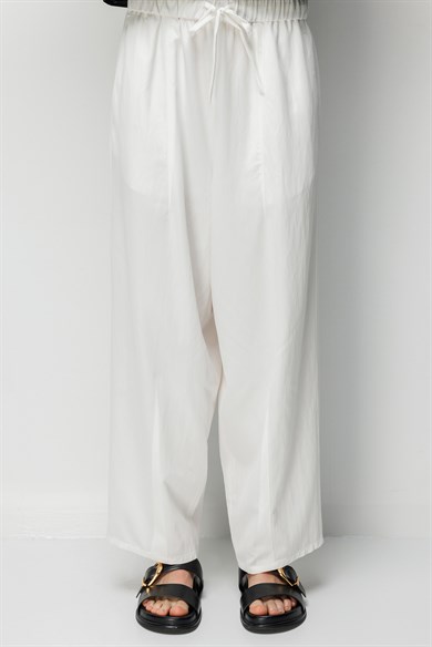 Elastan Kemerli Pensli Pantolon