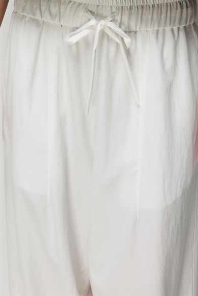 Elastan Kemerli Pensli Pantolon