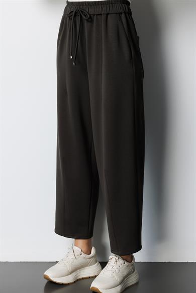 Elastan Kemerli Pensli Sweat Pantolon