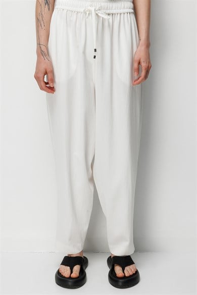 Elastan Kemerli Şalvar Pantolon