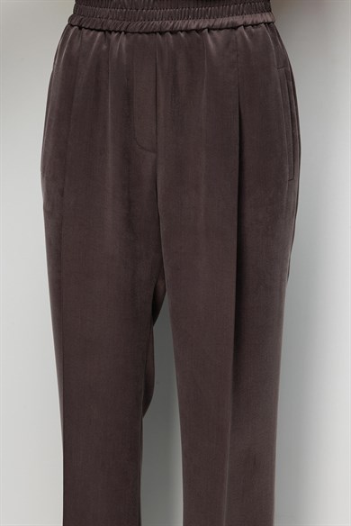 Elastan Kemerli Tek Pile Pantolon