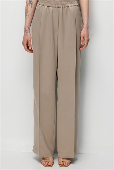 Elastan Kemerli Tek Pile Pantolon