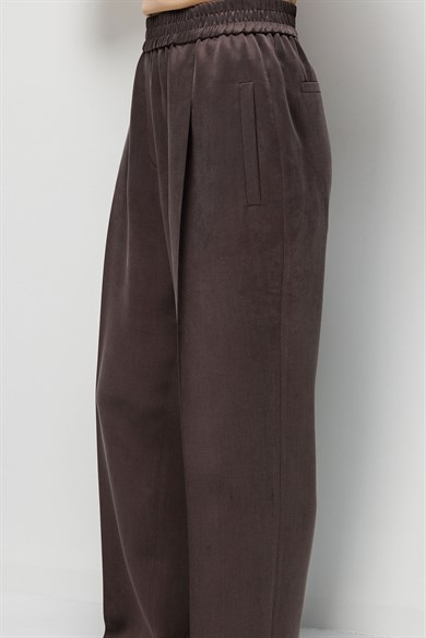 Elastan Kemerli Tek Pile Pantolon