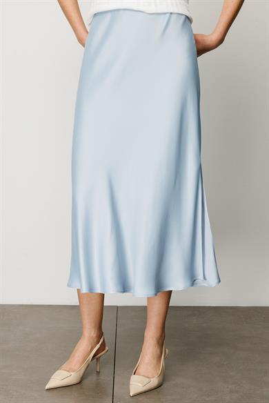 Elastan Kemerli Yırtmaçlı Verev Etek