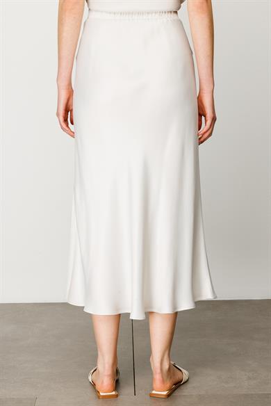 Elastan Kemerli Yırtmaçlı Verev Etek