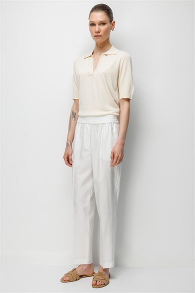 Elastan Kmerli Yanı Şeritli Pantolon