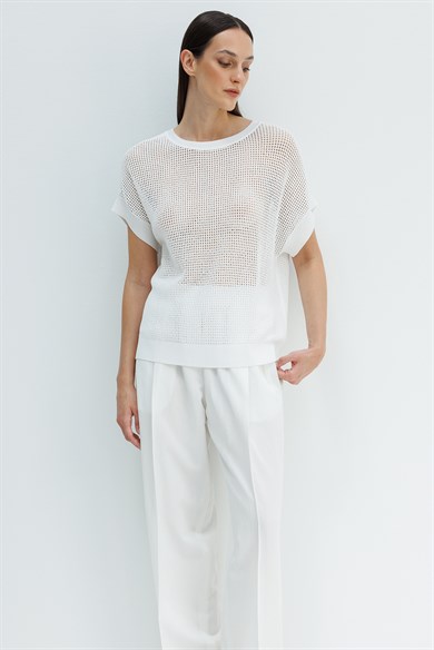 File Örgü Düşük Kol Triko