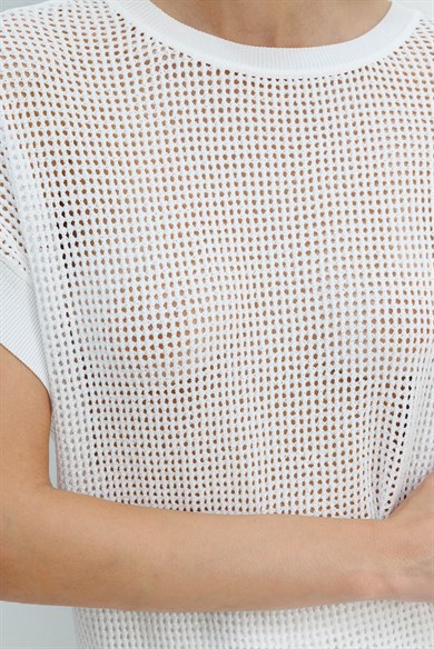 File Örgü Düşük Kol Triko