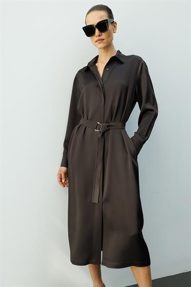 Gizli Pat Kemerli Elbise