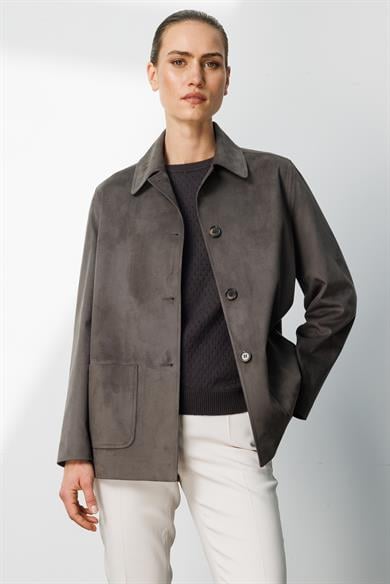 Güderi Görünümlü Dıştan Cepli Ceket
