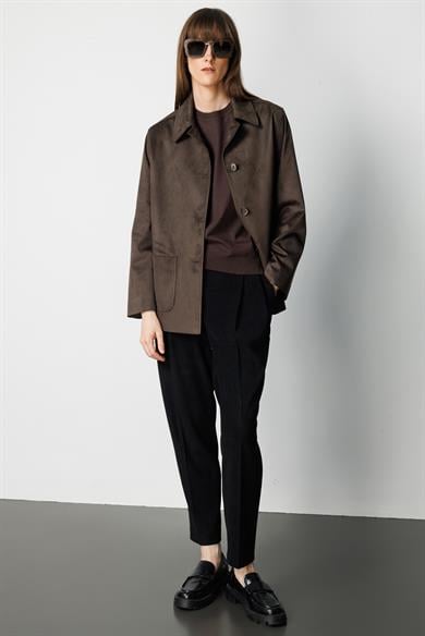 Güderi Görünümlü Dıştan Cepli Ceket