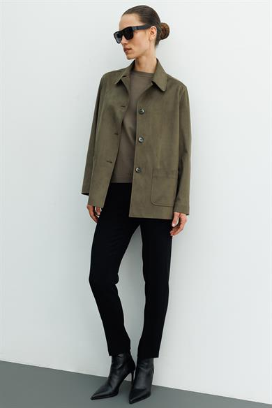 Güderi Görünümlü Dıştan Cepli Ceket