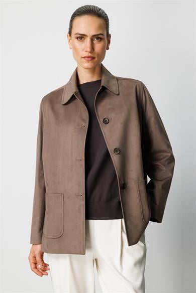 Güderi Görünümlü Dıştan Cepli Ceket