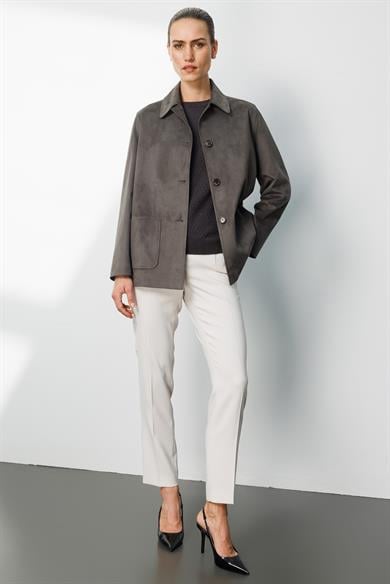 Güderi Görünümlü Dıştan Cepli Ceket