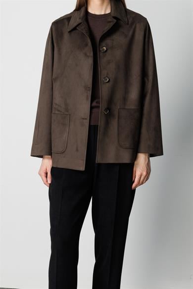 Güderi Görünümlü Dıştan Cepli Ceket