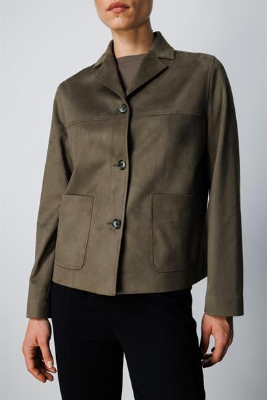 Güderi Görünümlü Dıştan Cepli Kısa Ceket