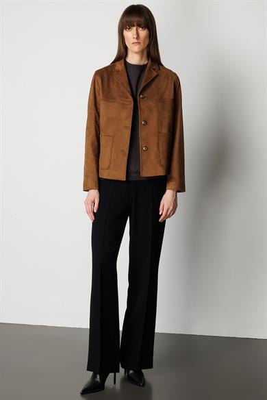 Güderi Görünümlü Dıştan Cepli Kısa Ceket