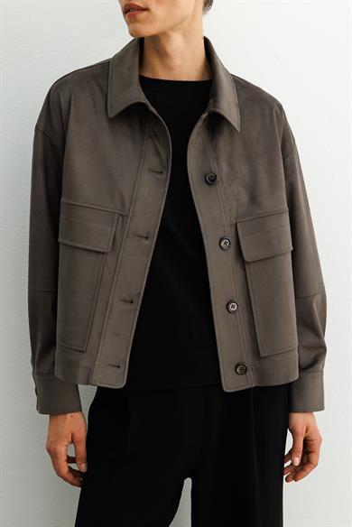 Güderi Görünümlü Kısa Mont