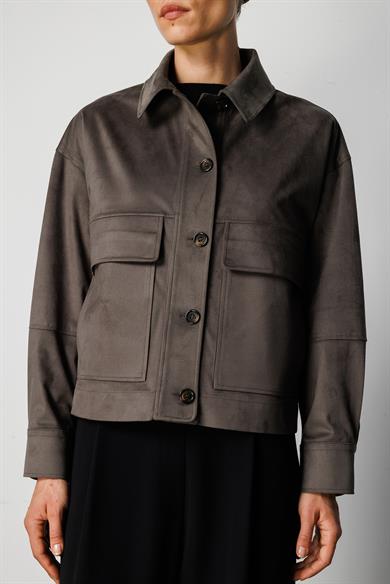 Güderi Görünümlü Kısa Mont