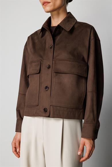 Güderi Görünümlü Kısa Mont