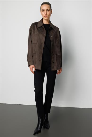 Güderi Görünümlü Manşetli Ceket