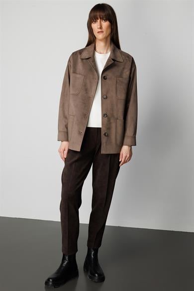 Güderi Görünümlü Manşetli Ceket