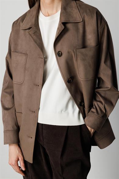 Güderi Görünümlü Manşetli Ceket