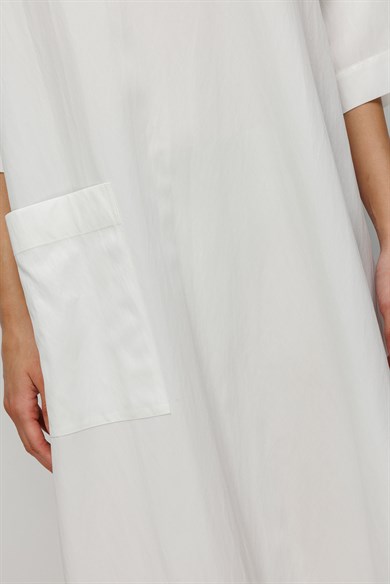 Kayık Yaka Cepli Elbise