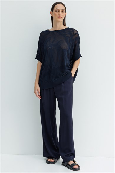 Kayık Yaka Jakarlı Triko