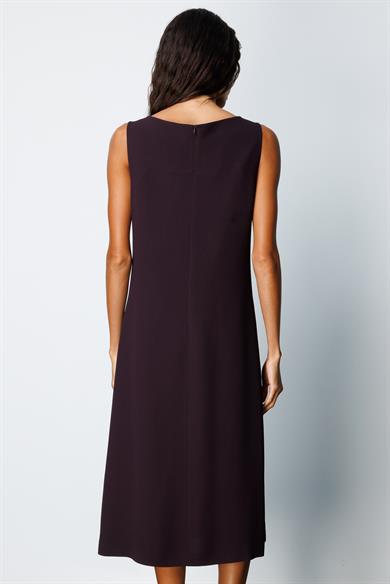Kayık Yaka Kolsuz Midi Elbise