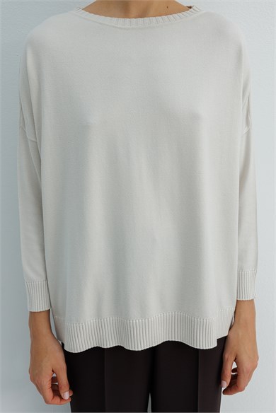 Kayık Yaka Oversize Triko