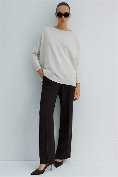 Kayık Yaka Oversize Triko