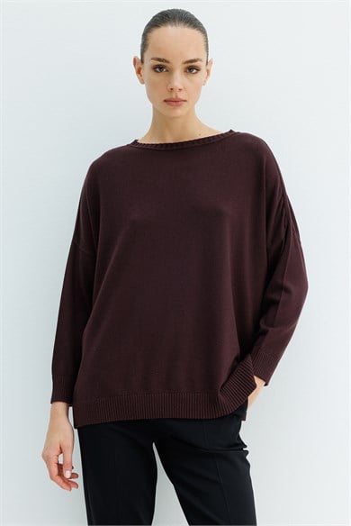Kayık Yaka Oversize Triko