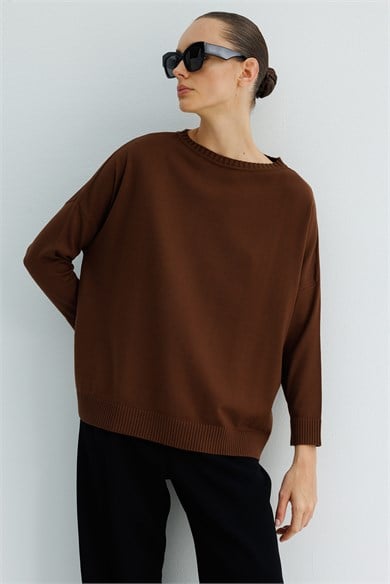 Kayık Yaka Oversize Triko
