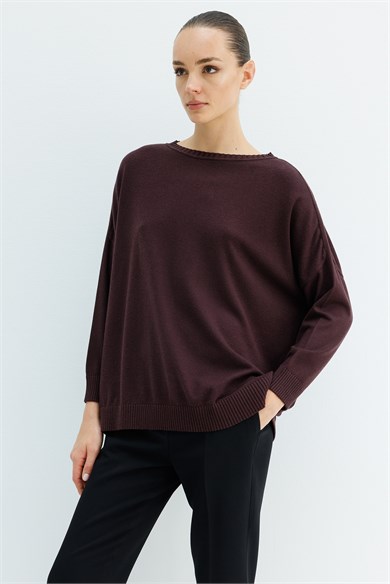Kayık Yaka Oversize Triko