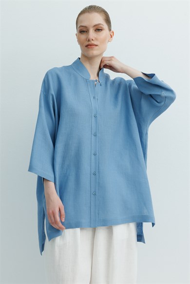 Kimono Yaka Uzun Gömlek