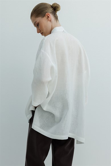 Kimono Yaka Uzun Gömlek