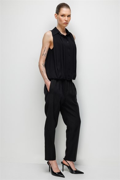 Kolsuz Drapeli Şifon Bluz