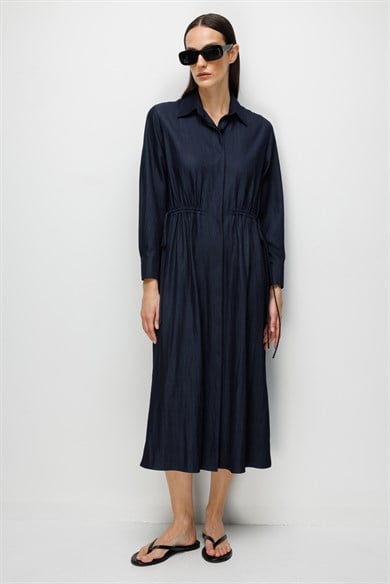 Kordonlu Gömlek Elbise