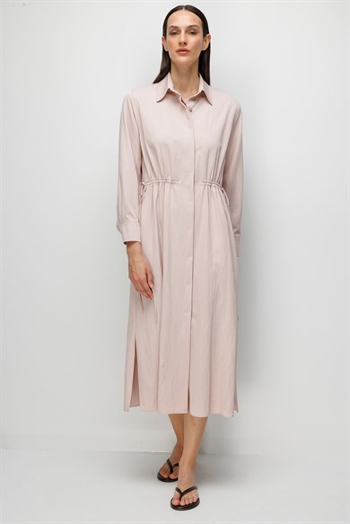 Kordonlu Gömlek Elbise