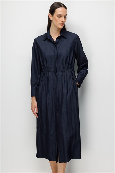 Kordonlu Gömlek Elbise