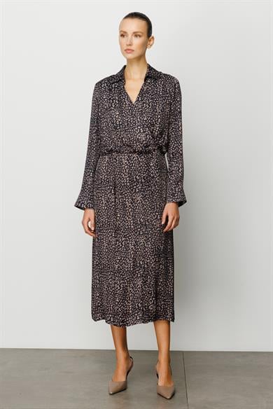 Kruvaze Empirme Saten Elbise