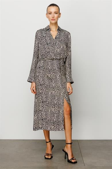 Kruvaze Empirme Saten Elbise